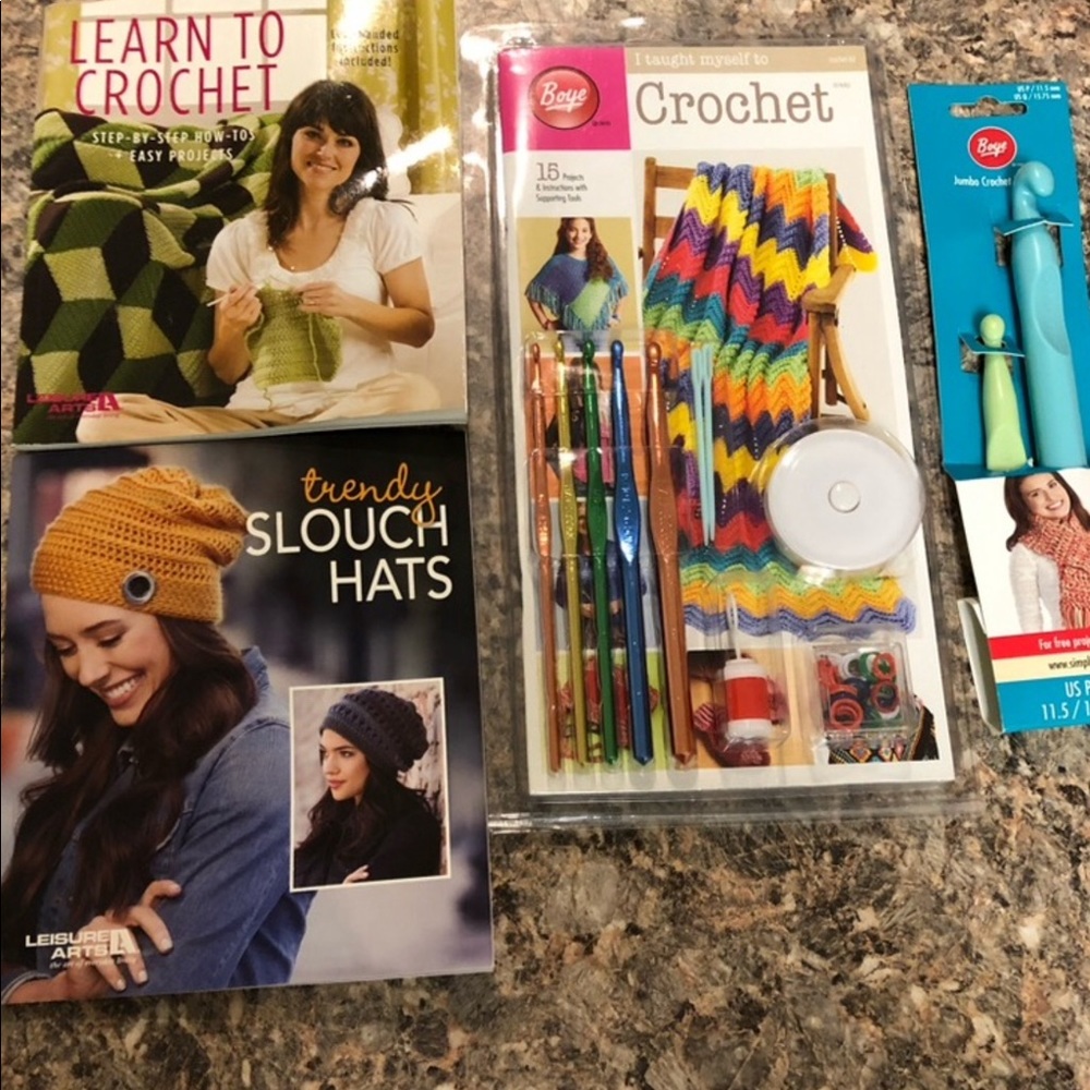 Crotchet Needles, Tools, Books & 15 Yarn Bundles
